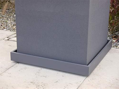 eastwest pflanzkübel TÜV-geprüfter Untersetzer Bassin aus Fiberglas in anthrazit, quadratisch - Grös