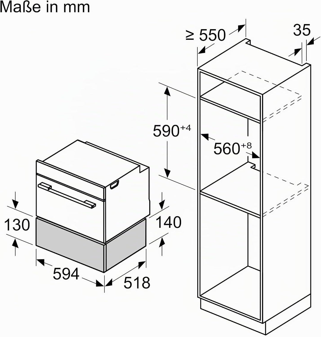 Bosch BIC7101B1, Serie 8 Wärmeschublade, 60 cm breit, 14 cm hoch, Schwarz, Warmhalten von Geschirr u