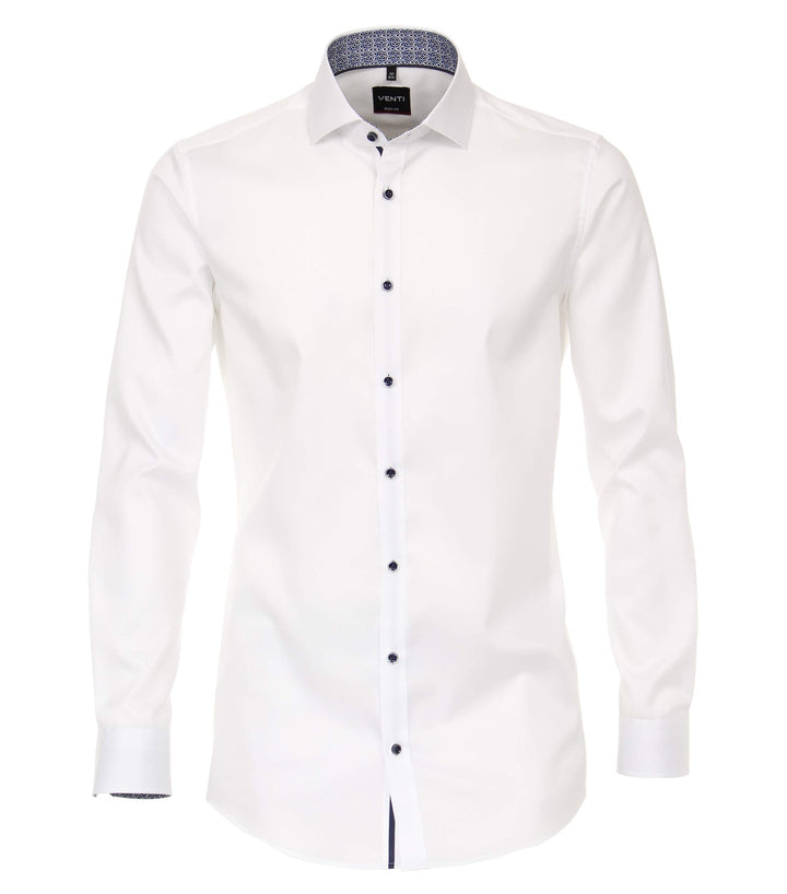 Venti - Body Fit - Bügelleichtes Herren Langarm Hemd (103522800), Grösse:41, Farbe:Weiss (000)