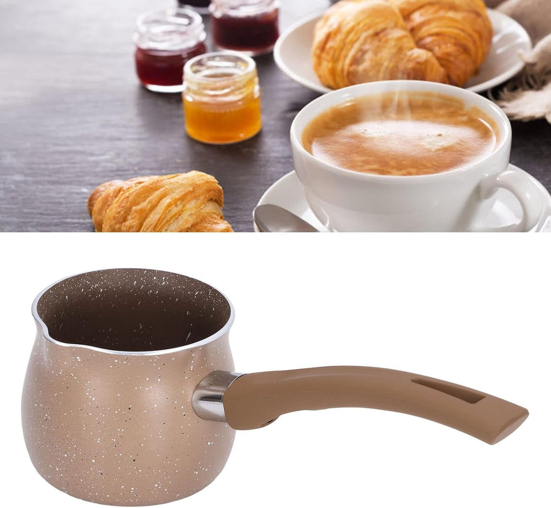 Uadme Antihaft-Milchpfanne, 10 cm Kleiner Topf Mini-Milchtopf aus Aluminium Einhand-Kaffeewärmer für