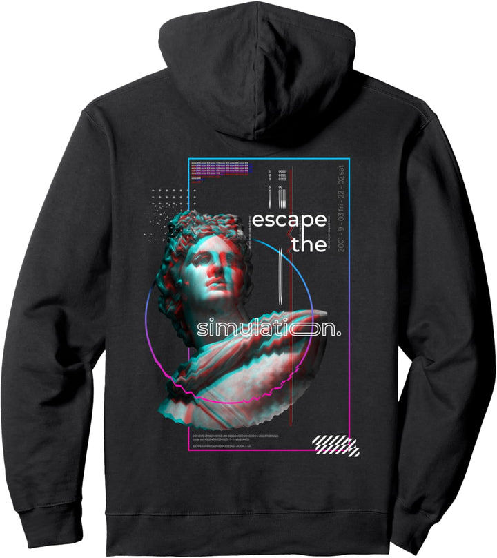 Glitch Vaporwave Griechische Apollo Streetwear Pullover Hoodie