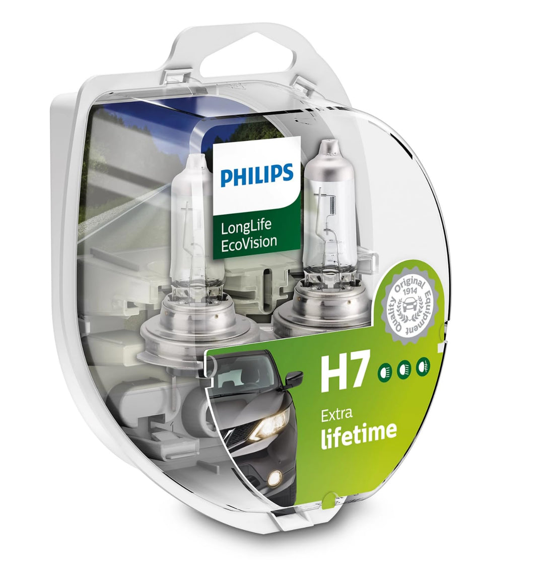 Philips 12972LLECOS2 LongLife EcoVision H7 Scheinwerferlampe, 2-er Kit Twin box H7 Single Twin box,