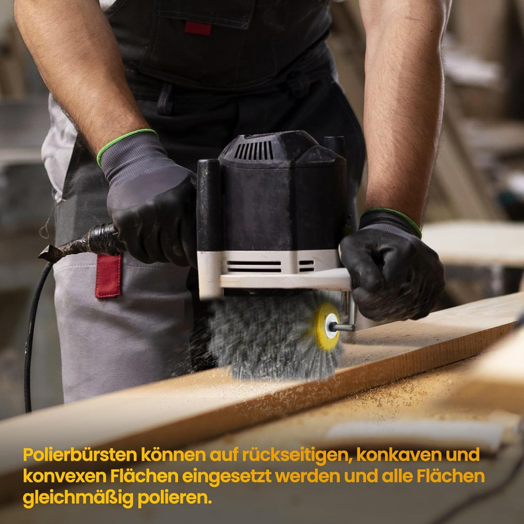 Schleifbürste, Nylonbürste für Winkelschleifer, 80/120 Körnung, 100mm Breite - 120mm Ø, Satinierbürs