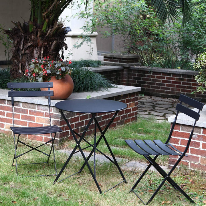 Grand patio Bistro Set 3 Stück, Gartenmöbel Set, Sitzgruppe 2 Stühle und 1 Tisch, Premium Stahl, Kla