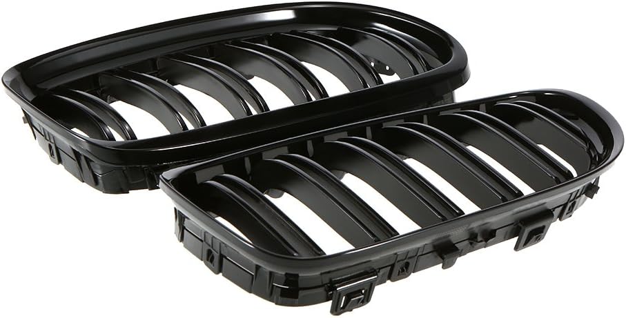 Ricoy Kfz-Kühlergrill mit Doppellamellen, glänzend, schwarz