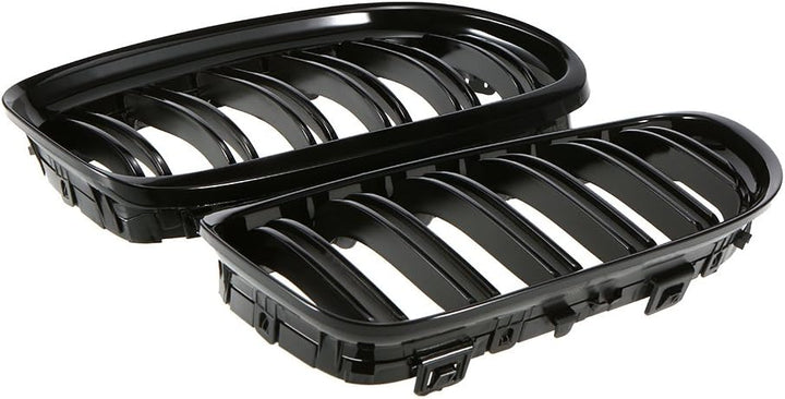 Ricoy Kfz-Kühlergrill mit Doppellamellen, glänzend, schwarz