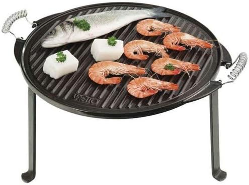 Vaello La Valenciana 3832 Grillplatte aus emailliertem Gusseisen, rund, 32 cm, Schwarz 30 x 32 x 30