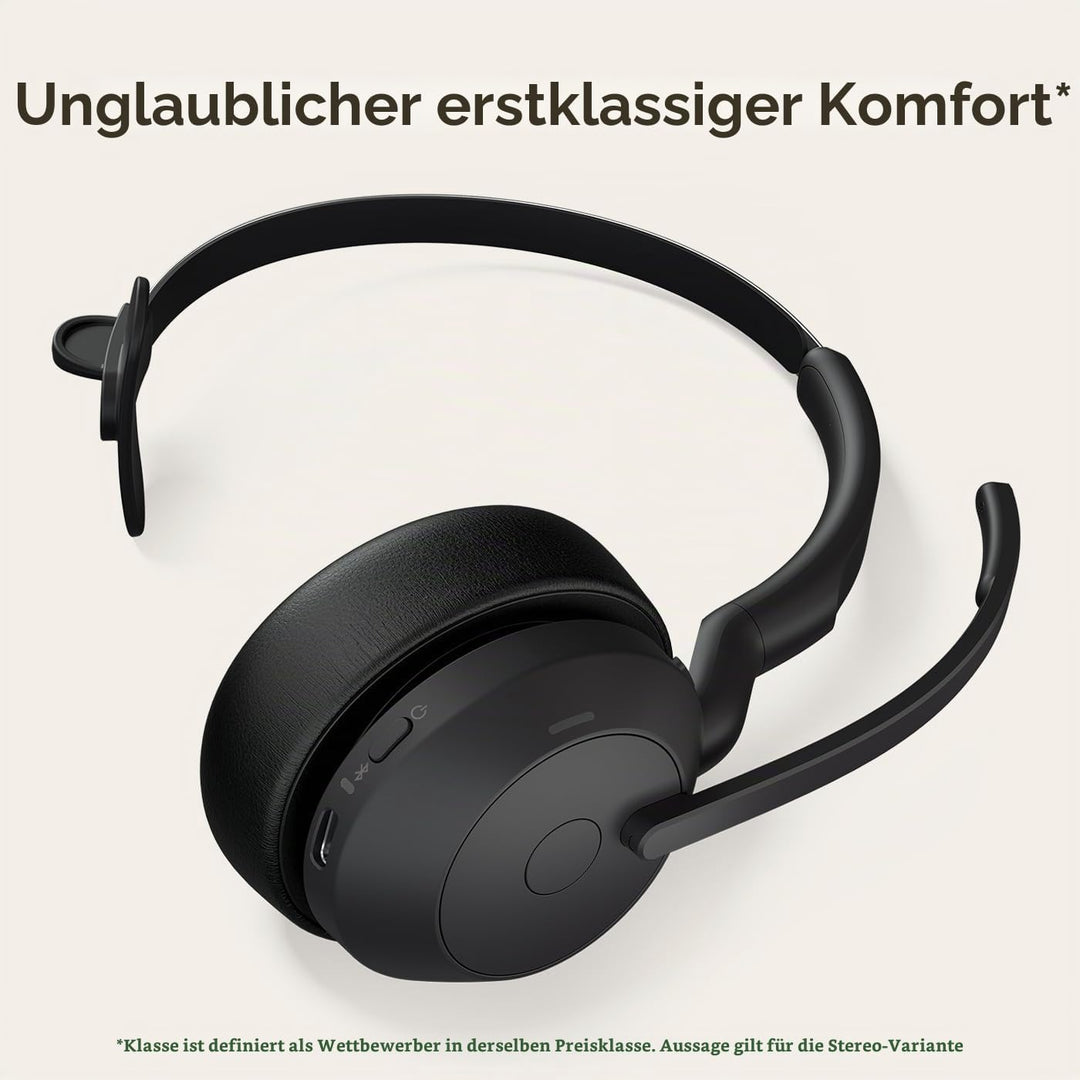 Jabra Evolve2 55 - schnurloses Mono-Headset mit Jabra Air Comfort - Mikrofone mit Geräuschunterdrück