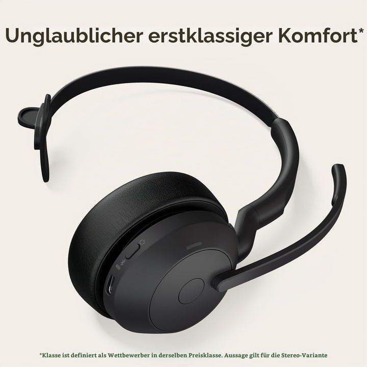 Jabra Evolve2 55 - schnurloses Mono-Headset mit Jabra Air Comfort - Mikrofone mit Geräuschunterdrück