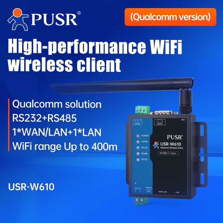Serieller RS485 RS232 zu industriellem WiFi Client Wireless Modbus Gateway MQTT Protokoll (1 WAN/LAN