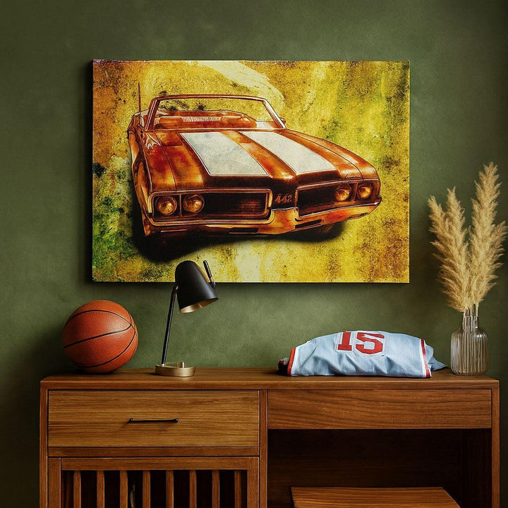 Bilder auf Leinwand Auto Geschwindigkeit Cabriolet Leinwandbild 70x50cm Wandbilder Dekoration Wohnzi