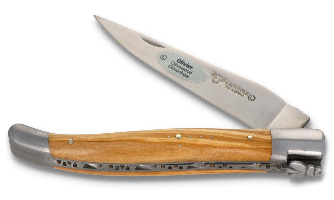 Laguiole en Aubrac Taschenmesser L0212OLIF 12 cm matt, Backen matt, Griffschalen Olivenholz