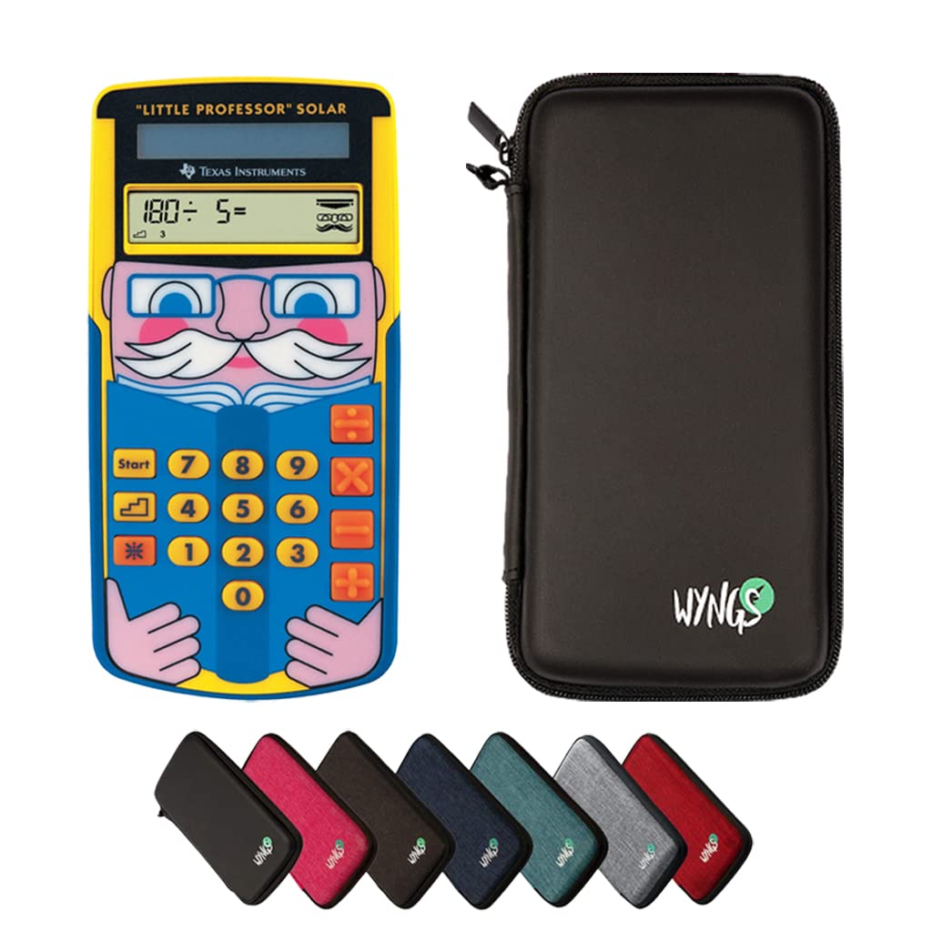 TI-Little Professor inkl. WYNGS Schutztasche Schwarz - Interaktiver Rechentrainer - Basic Set, Schwa