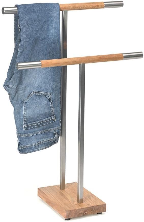 Handtuchständer | Eiche | Edelstahl | 90cm/70cm hoch, 58cm breit