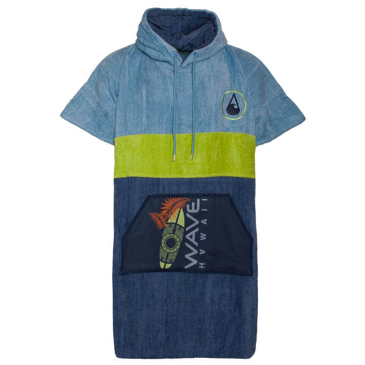 WAVE HAWAII Bade-Poncho Damen & Herren | Grösse L, 170-200cm I 100% Baumwolle Surf-Poncho Erwachsene