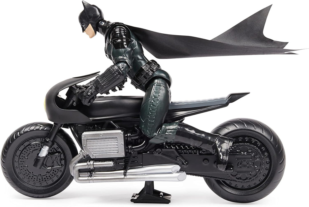 Spin Master Batman The Batman authentisches Bat-Cycle mit 30cm Batman-Actionfigur inkl. Stoffumhang