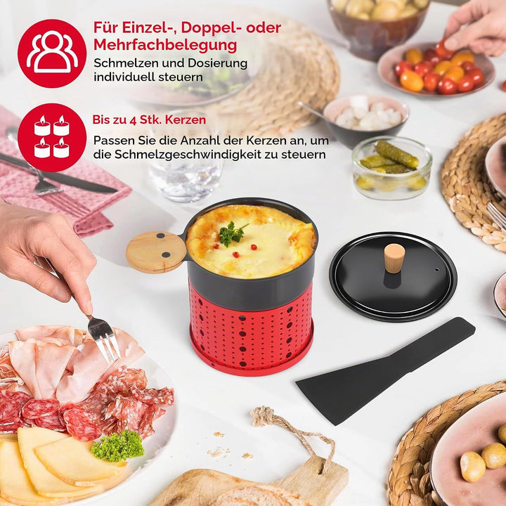 ipow 2er Set Mini Raclette Grill, Racletteofen Set antihaftbeschicht Kerzenraclette für Teelichter,