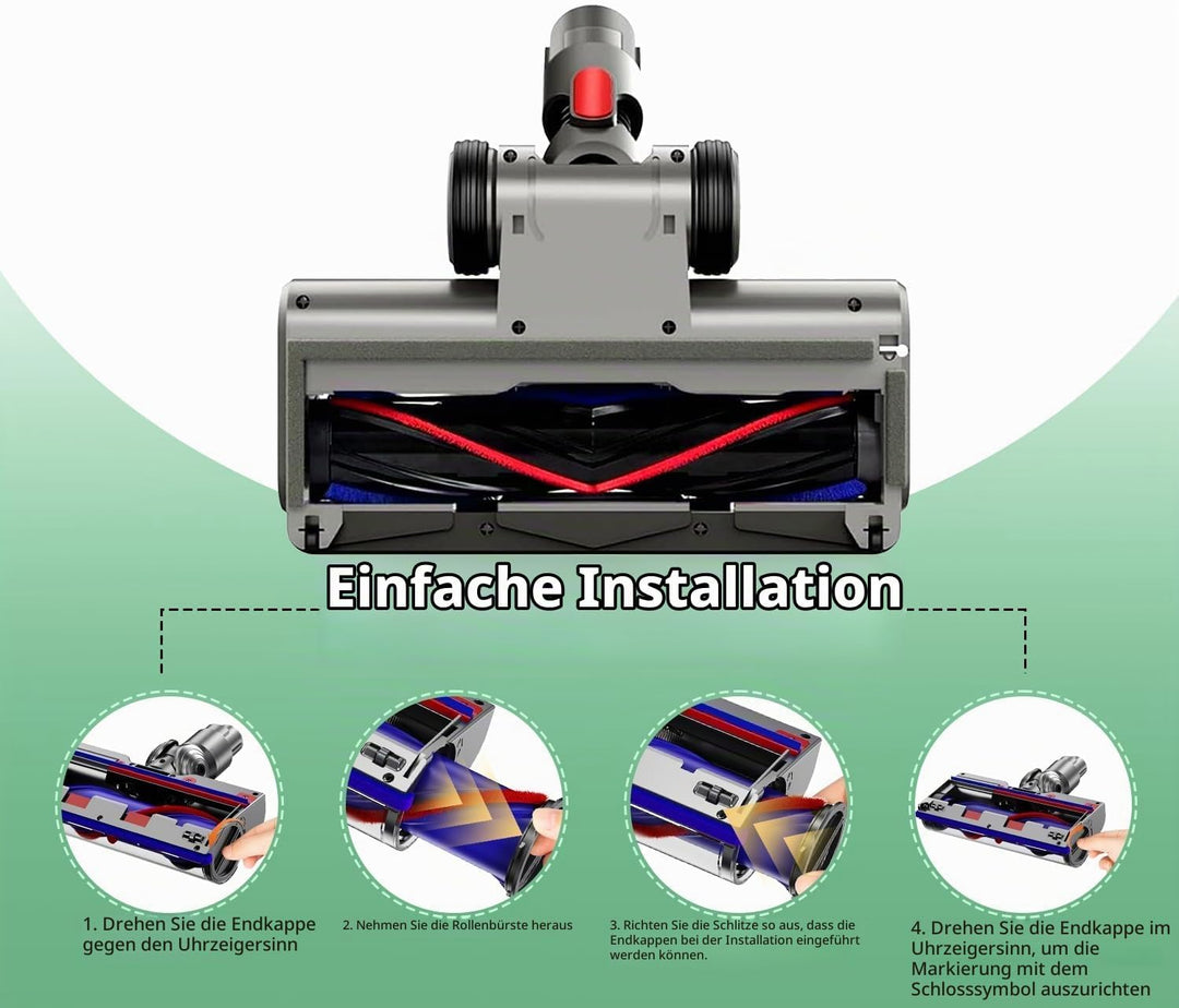 Bürste Kompatibel mit Dyson V7 V8 V10 V11 V15 Staubsauger, Ersatzteile Bürstenkopf mit LED-Leuchten,
