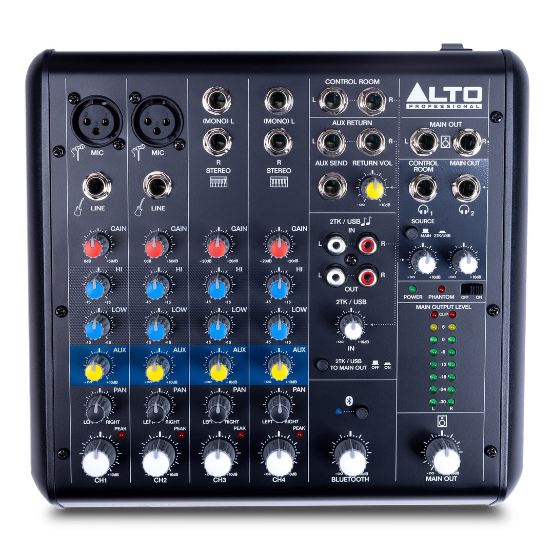Alto TrueMix 600 Audio Mixer mit 2 XLR-Mikrofoneingängen, USB Audio Interface und Bluetooth für Podc