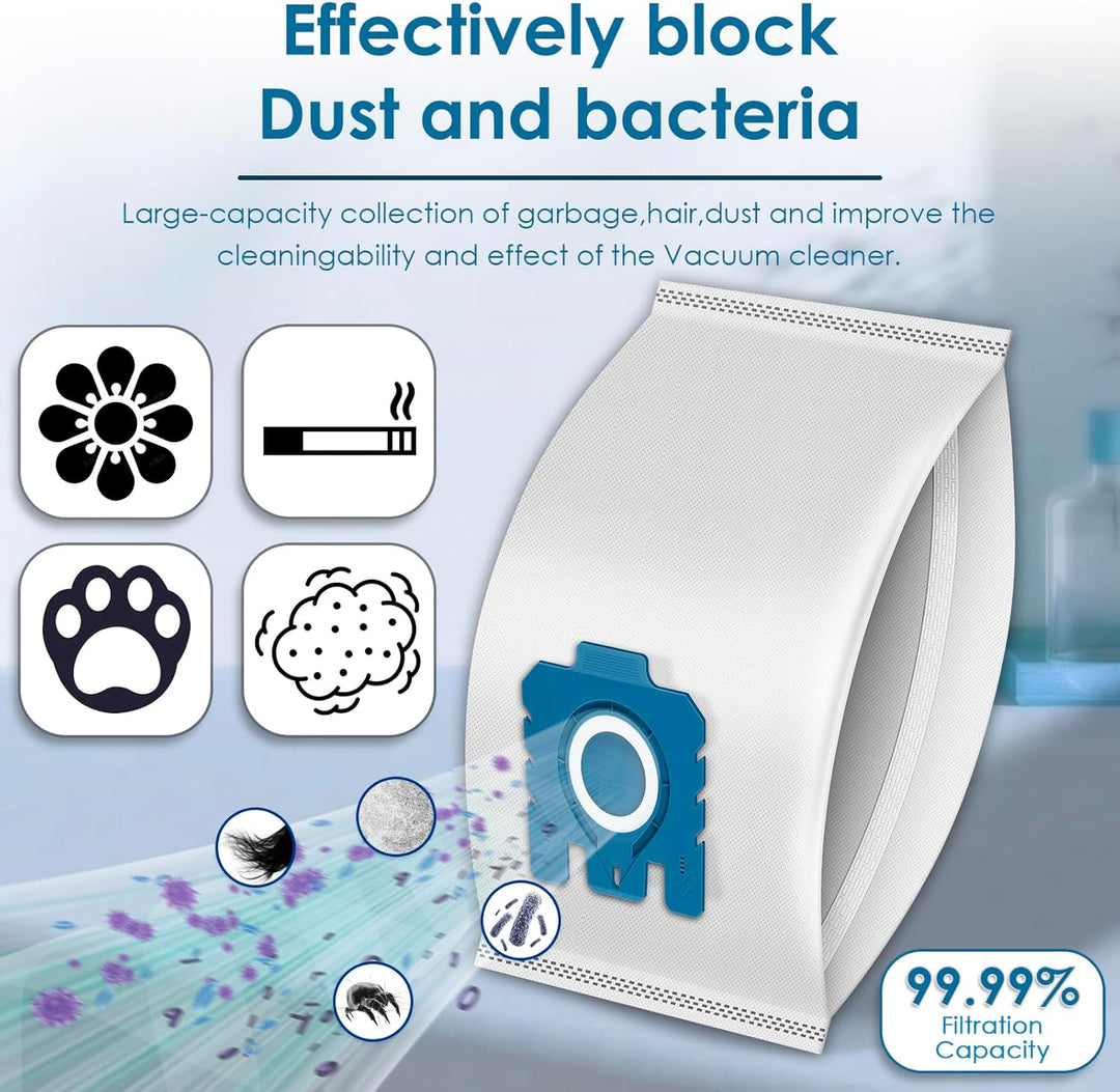 (24 Stück) Staubsaugerbeutel und Airclean-Filter kompatibel mit Miele GN Staubsauger, C1, C2, C3, S2
