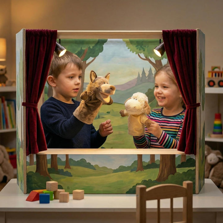 Handpuppen für Kinder, Kleinkind enthält Wolf, Tiger, Löwe, AFFE und bewegliche offene Münder, perfe
