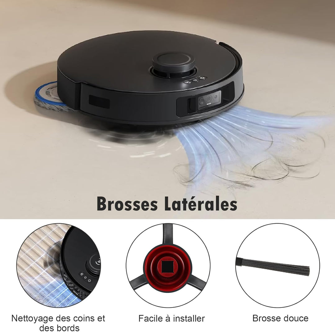 22 Zubehörteile für Ecovacs Deebot T30S / T30s Pro Roboter-Staubsauger, 1 Hauptbürste, 4 HEPA-Filter