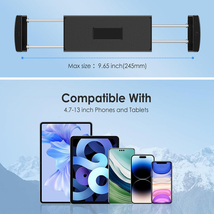 Lucrave Tablet Wandhalterung, Aluminium ausziehbare iPad Wandhalterung, mit 360° drehbarer Basis ein