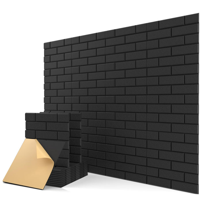 Akustikplatten Selbstklebend, 12 Stück Schallabsorber für Wand, Tür, Decke, Acoustic Panels, Studio,