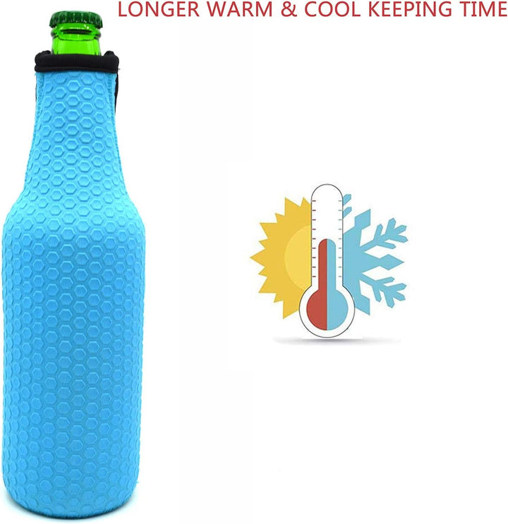 Bier Flaschenkühler, 6 Stück 17,6 Oz (500ml) Neopren Isoliert Reissverschluss Faltbar Bier Flaschen