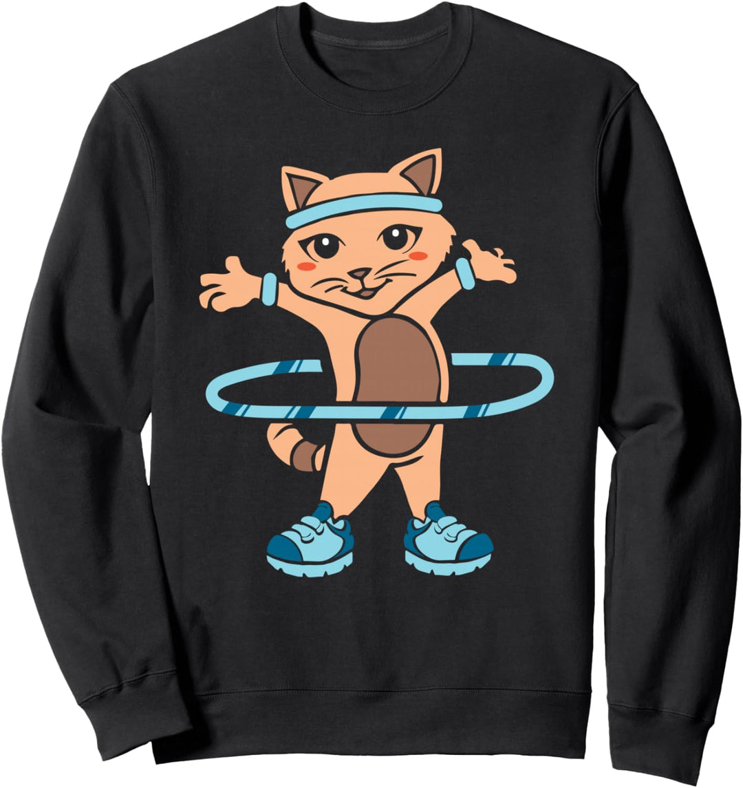 Hula Hup Katze Hooping Hullern Sweatshirt