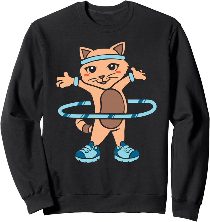 Hula Hup Katze Hooping Hullern Sweatshirt