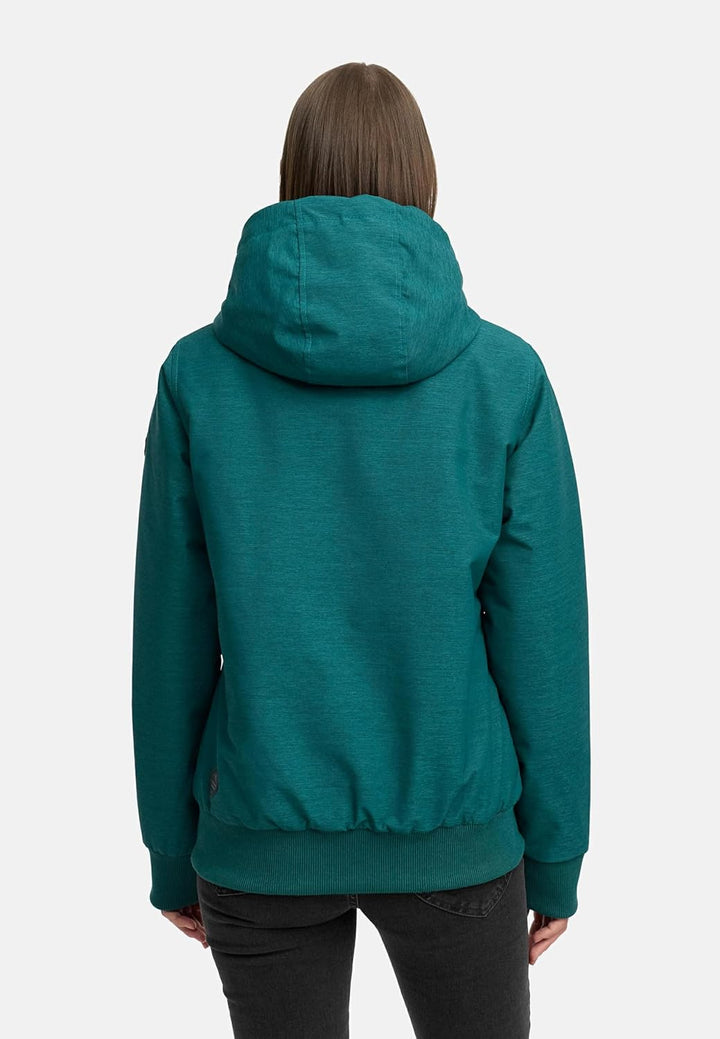 Ragwear Damen warme wasserdichte Winterjacke Outdoorjacke mit Kapuze Nuggie Melange XS-6XL XS Pine G
