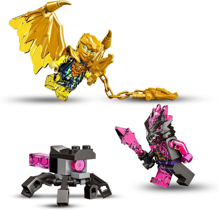 LEGO 71768 NINJAGO Jays Golddrachen-Motorrad, Set mit Jay-Minifigur und Drachen- und Schlangen-Figur