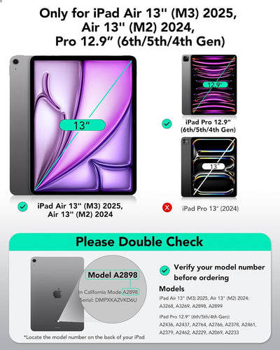 ESR für iPad Pro 12,9 Hülle 2022/2021/2020 (6./5./4. Generation), Starke Magnetbefestigung, Trifold