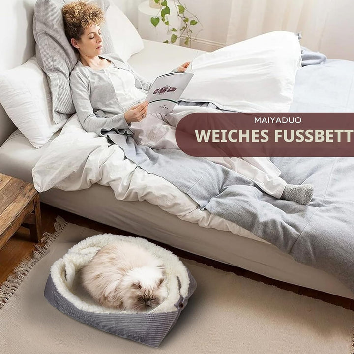 Weiches Katzenbett Waschbar 42x38 cm Plüsch Haustierbett für Kleine Hunde und Katzen - 2 in 1 Katzen