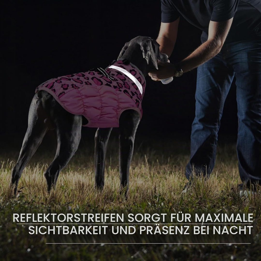 Kuoser Warme Hundejacke, Reflektierende Hundemantel, Winddichte Hundemantel für Kleine Hunde,Moden H