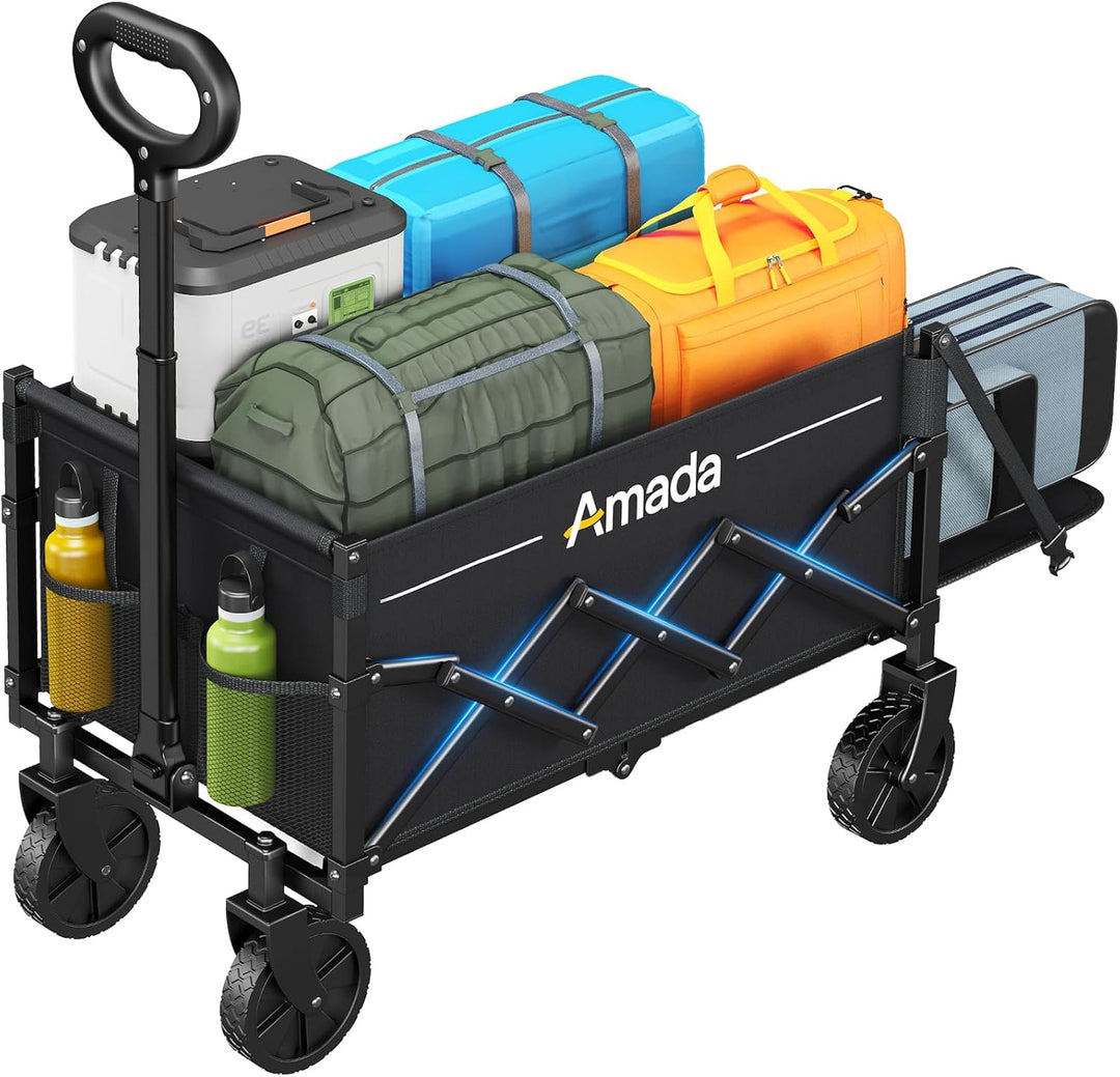 AMADA HOMEFURNISHING Bollerwagen faltbar, klappbarer Bollerwagen mit Maximalbelastung 163kg & Speich