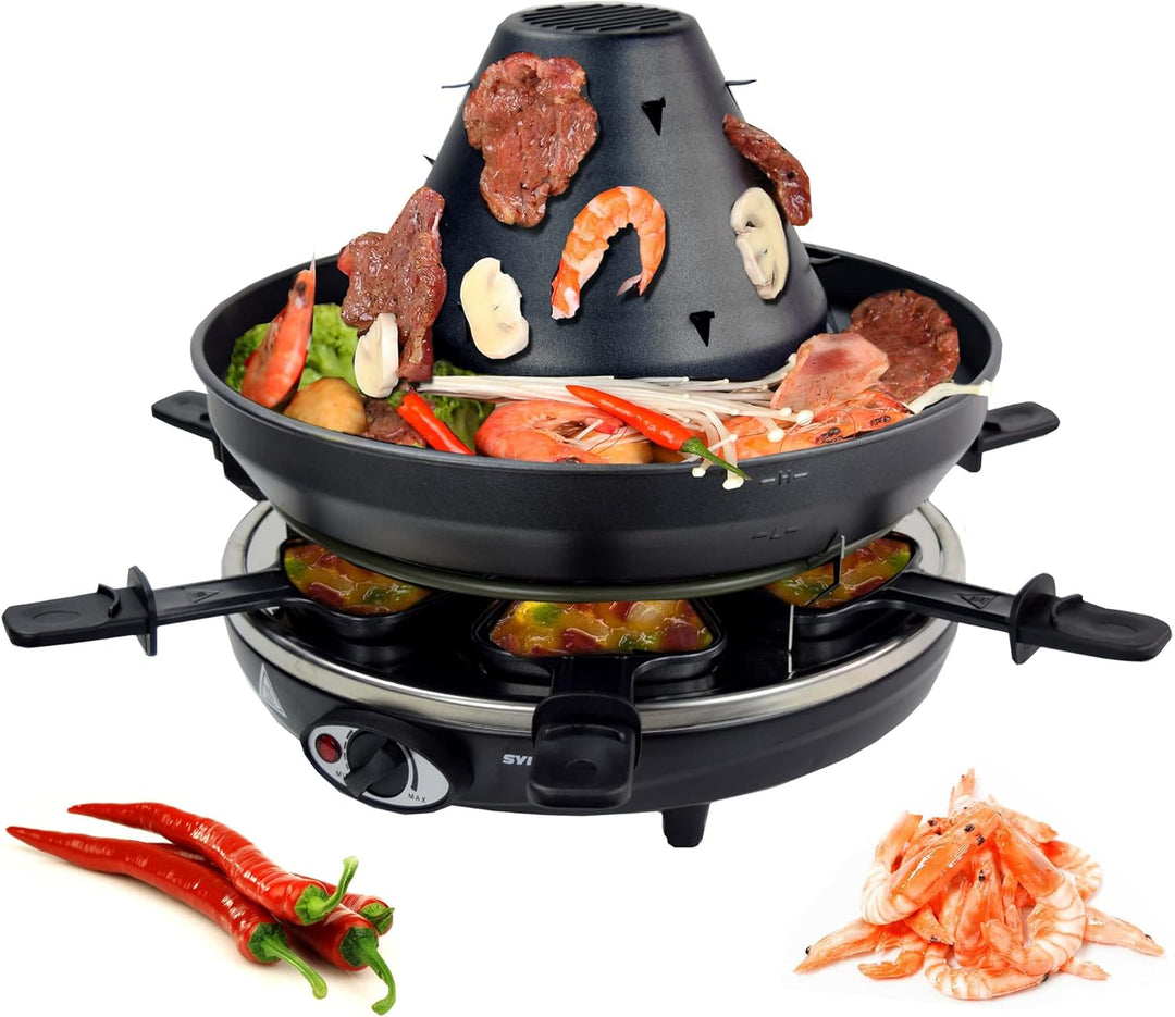 Syntrox Germany Tatarenhut Tischgrill Elektrogrill Grill Raclette für 6 Personen