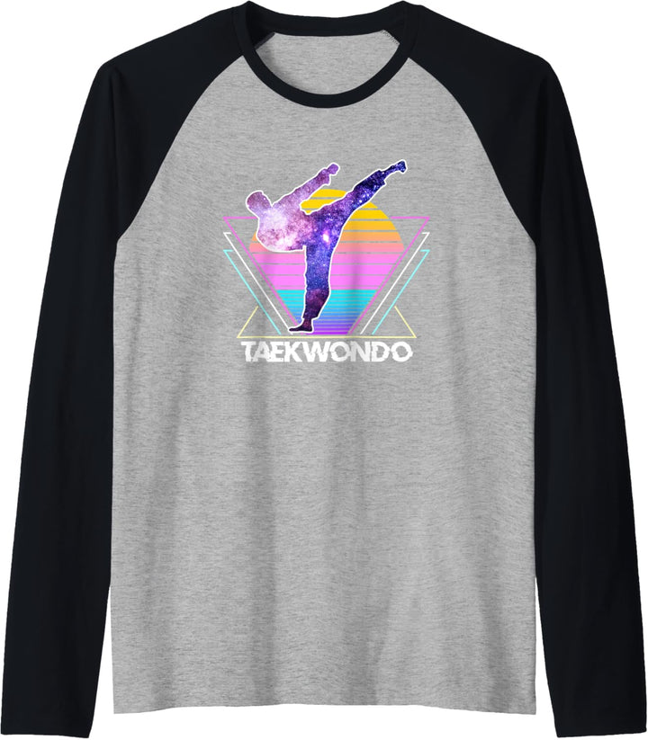 Taekwondo Kampfkunst Sport Retro Vintage Vaporwave 90er Raglan