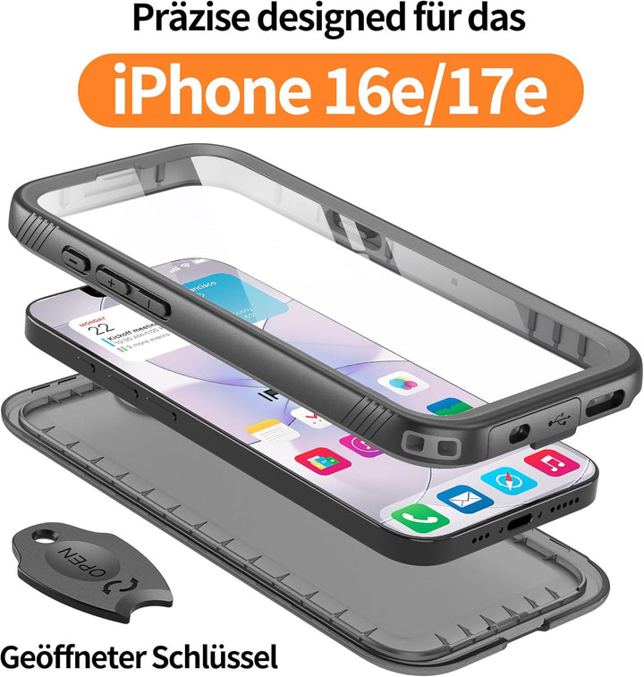 Cozycase TOP Militärschutz Hülle für iPhone 16e 17e Kompatibel mit MagSafe wasserdichte 360 Grad Pan