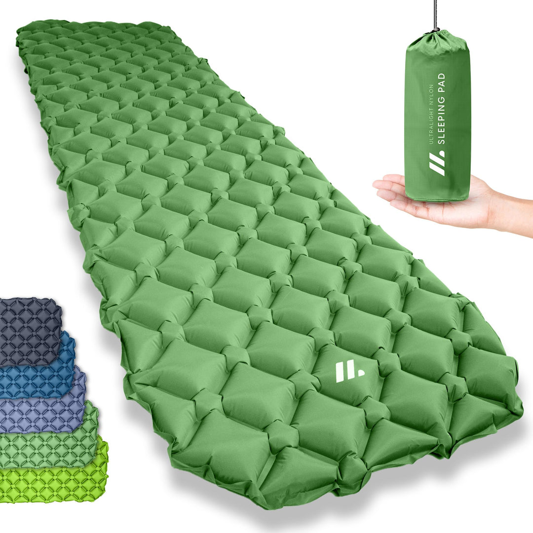 NORDMUT® 500g Isomatte Ultraleicht [mit Reparaturset] - Aufblasbare Luftmatratze Camping kleines Pac