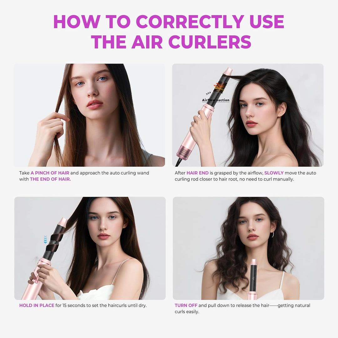 UMIGA Airstyler 5 in 1 Hairstyler Haarstyler Ionen Föhn Luft Lockenstab Magic Styler Warmluftbürste