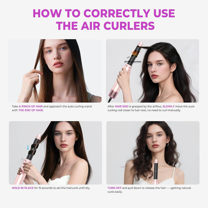 UMIGA Airstyler 5 in 1 Hairstyler Haarstyler Ionen Föhn Luft Lockenstab Magic Styler Warmluftbürste