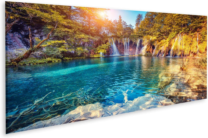 islandburner Bild auf Leinwand Plitvicer Seen Nationalpark Majestätische Aussicht Türkisfarbenes Was