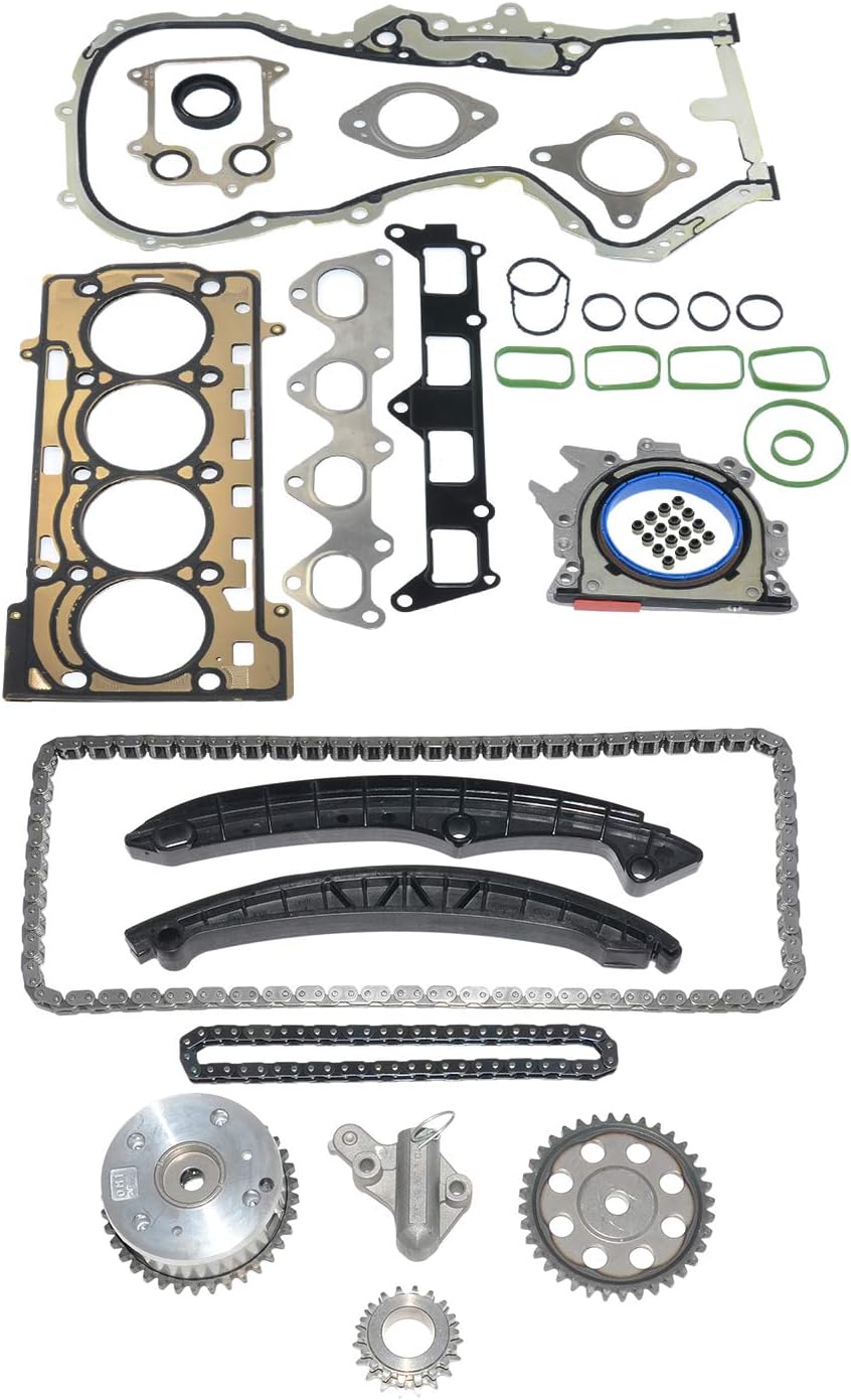 Bisenya Steuerkettensatz VVT &amp; Kopfdeckeldichtungen Kompatibel mit 1.4 TSI CAX CAV CTH BKG AXU 1.6 F