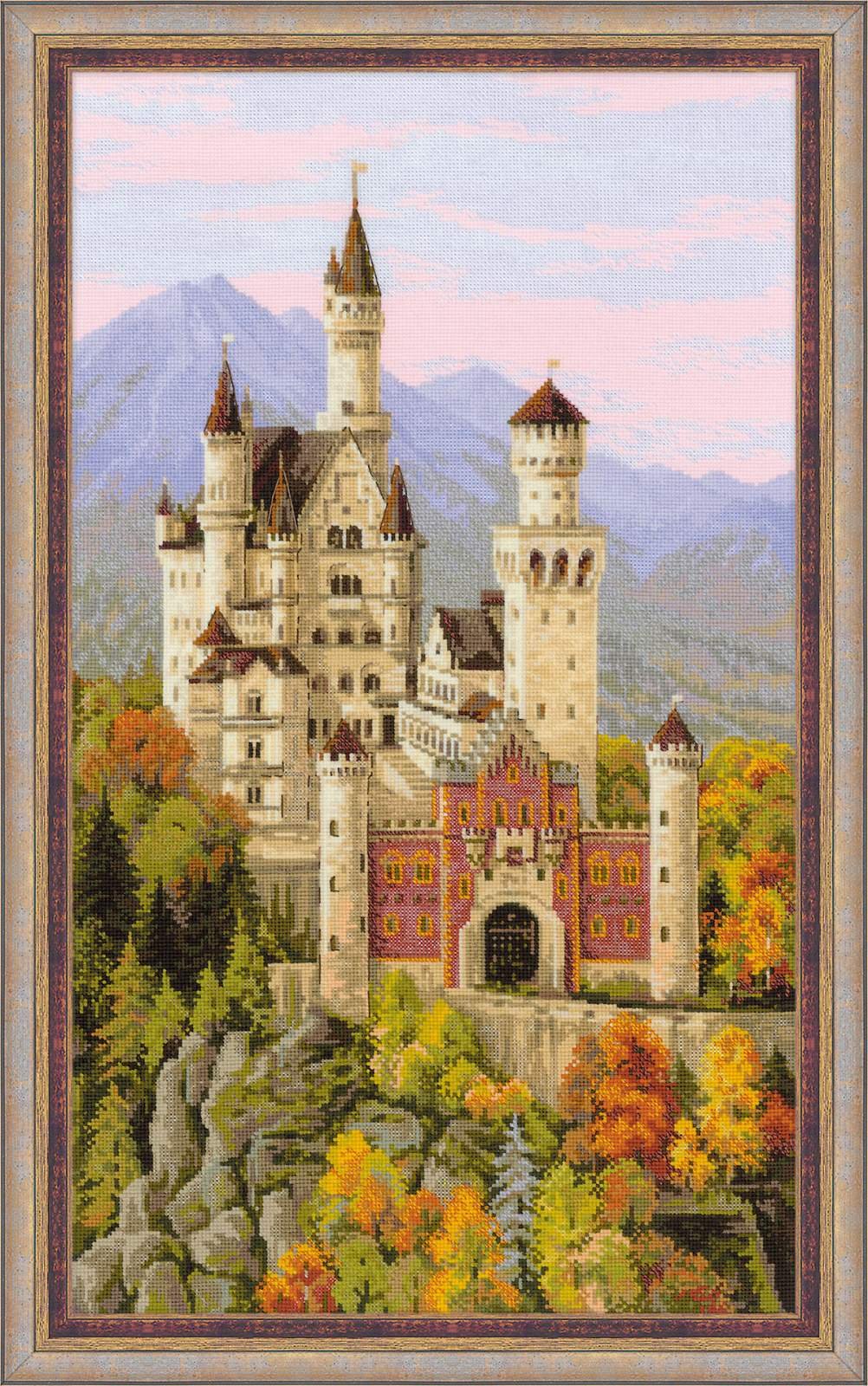 RIOLIS Schloss Neuschwanstein Kreuzstichpackung, Baumwolle, mehrfarbig, 35 x 60 x 0,1 cm