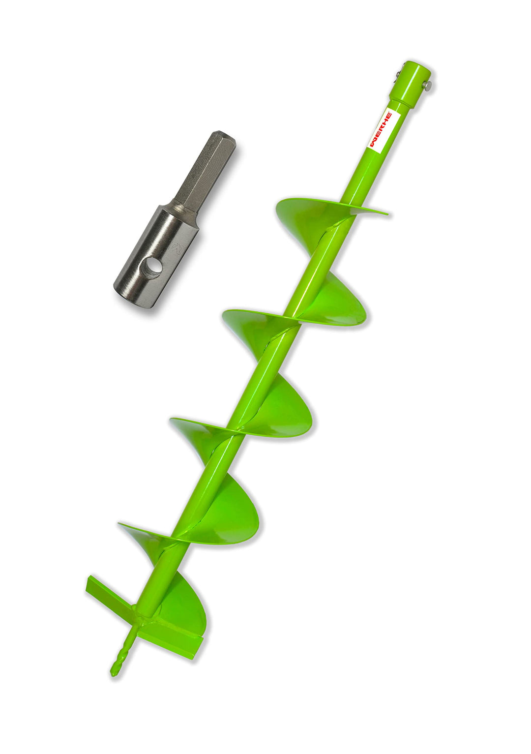 WERHE® Profi Bohrer, Erdbohrer für bohrmaschine 150 mm robust mit Hex Adapter - Pfahlbohrer Brunnenb