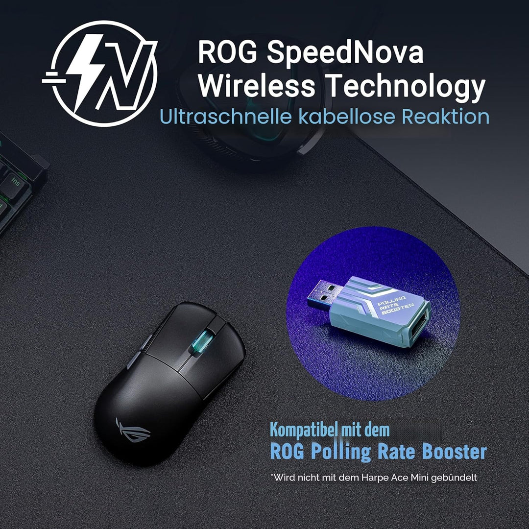 ASUS ROG Harpe Ace Mini ultraleichte E-Sport Gaming Maus (49 Gramm, ROG Micro-Switches, SpeedNova-Wi