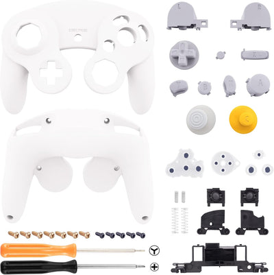 eXtremeRate Ersatz Grips Case Hülle kompatibel mit Nintendo Game Cube Controller, Griff Gehäuse & D-