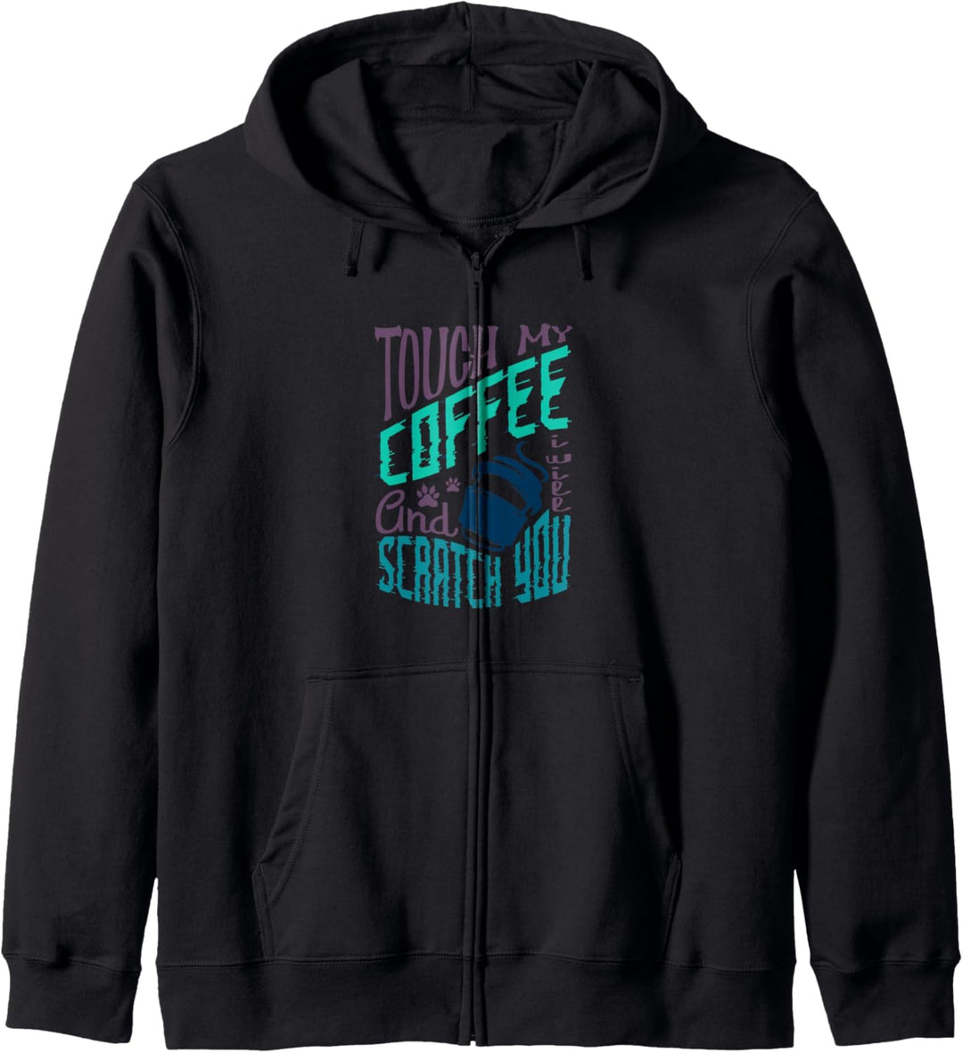Ironic Scratch You Niedliche Katze Kaffee Kapuzenjacke
